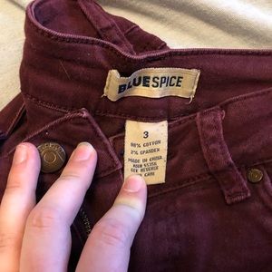 Blue spice brand maroon skinny jeans size 3